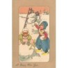 n°30472 - Nouvel An - A Happy New Year - Jeunes filles faisant un bonhomme de neige