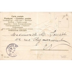 n°30475 - Carte Gaufrée - Joyeux Noël - Ange assis sur une branche de sapin regardant une bougie