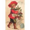 n°30478 - Carte Gaufrée - Clapsaddle - Joyeux Noël - Jeune homme portant des cadeaux