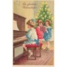 n°30487 - Noël - Ein glückliches Weihnachtsfest - Enfants chantant - Piano