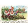 n°30498 - Fantaisie - Lutins autour de fleurs avec des enfants au milieu - Surréalisme