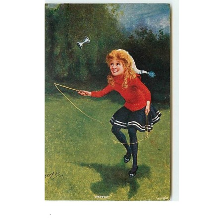 n°13875 - Waiting - Fillette jouant avec un diabolo