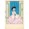 n°30508 -Carte Peinte à la Main - Livret - Illustrateur G. Moro - Jeune femme en Colombine