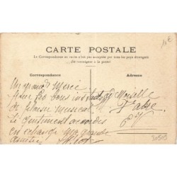 n°30509 - Carte Peinte à la Main - Portrait d'une femme de dos portant un chapeau avec des plumes