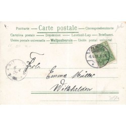 n°30514 - Carte avecPaillettes - Pâques - Fröhliche Ostern - Défilé de poussins habillés