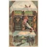 n°30520 - Carte Gaufrée - 6277 - Joyeux Noël - Garçon à une fenêtre sonnant une clochette
