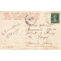 n°30520 - Carte Gaufrée - 6277 - Joyeux Noël - Garçon à une fenêtre sonnant une clochette