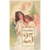n°30521 - Carte Gaufrée - Fröhliche Weihnachten - Deux anges, éphéméride