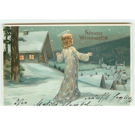n°13878 - Fröhliche Weihnachten - Saint veillant sur un village