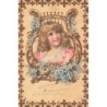 n°30542 - Fantaisie - Imitation Bois WBB 1204 - Jeune fille au milieu d'une lyre
