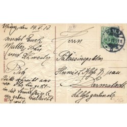 n°30567 - Carte Gaufrée - Fröhliche Pfingsten - Ange jouant du violon pour un arbre humanisé
