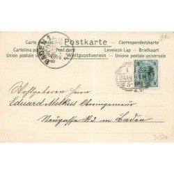 n°30570 - Nouvel An - Prosit Neujahr 1902 - Anges tenant les chiffres fait en fleurs