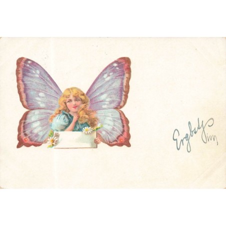 n°30588 - Fantaisie - Jeune fille avec des ailes de papillon