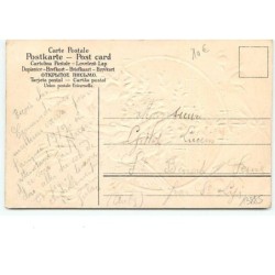 n°13885 - Carte Gaufrée - Bonne Année - Ange gardien donnant une pomme à un bébé