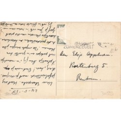 n°30593 - Fantaisie - Style Baumgarten - Fillette suivie par des coccinelles, et des champignons humanisés