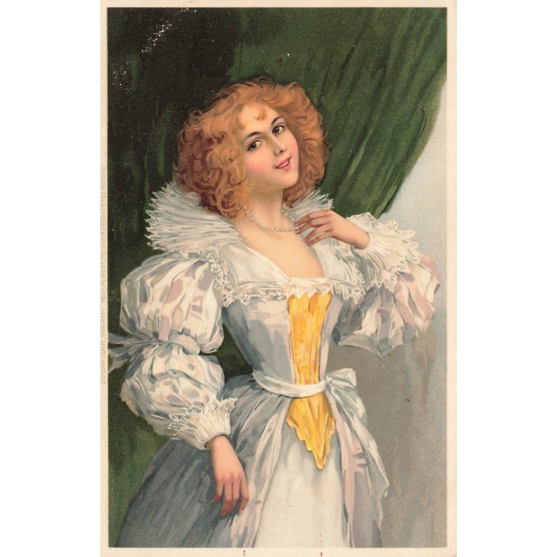 n°30605 - Illustrateur MSM - Jeune femme souriante portant une robe blanche