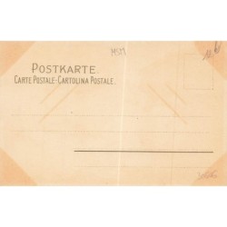 n°30606 - Illustrateur MSM - Jeune femme portant une robe rose regardant par un rideau