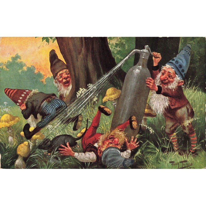 n°30608 - Arthur Thiele - Nains jouant avec un siphon d'eau de seltz - Souris