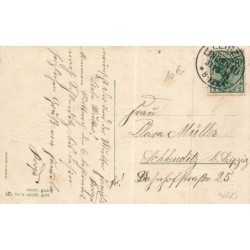n°30615 - Carte Gaufrée - Nouvel An - Fröhliche Neujahr - Nain sur le dos d'une biche