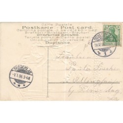 n°30622 - Carte Gaufrée - Prosit Neujahr - Anges près d'une pendule sous les étoiles