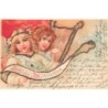 n°30638 - Noël - Fröhliche Weihnachten - Deux anges, l'une chantant, l'autre jouant de la lyre