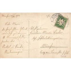 n°30641 - Carte Gaufrée - Anniversaire - Deux enfants jouant avec une guirlande de fleurs