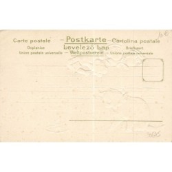 n°30645 - Carte Gaufrée - Chat regardant une souris sous une petite cage sous le regard d'enfants