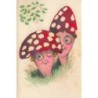 n°30646 - Carte à système - Fantaisie - Champignons humanisés (yeux mobiles)