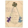 n°30654 -  Nénette et Rintintin - Porte-Bonheur fétiche WW1 Guerre 14-18 avec trèfle à 4 feuilles