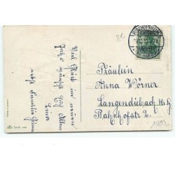 n°13893 - Carte Gaufrée - Prosit Neujahr - Fillette à califourchon sur une bouteille de champagne en avion