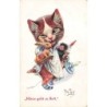 n°30658 - Arthur Thiele - Mieze geht zu Bett (TSN Serie 1424 )- Chat humanisé avecdes jouets