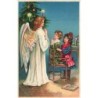 n°30666 - Carte Gaufrée - Frohe Weihnachten - Ange Gardien et enfants en prière devant le Sapin de Noël (1912)
