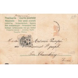 n°30667 -  Carte Gaufrée - Joyeux Noël - Ange à la trompette et sapin de Noël - 1902