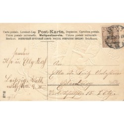 n°30672 - Carte Gaufrée - Nouvel An - MSIB 13662 - Anges, Champignon et pièces de Monnaie -1907