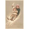 n°30673 - Nouvel An - Enfants en Luge dans la Neige - 1911