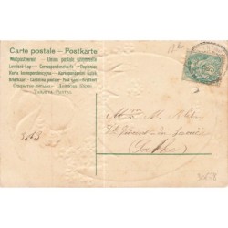 n°30678 - Carte Gaufrée - Clapsaddle - Enfant dans un oeuf de Pâques - Myosotis