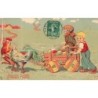 n°30682 - Joyeuses Pâques - Enfants, Charrette d'oeufs et Coqs - Raphaël Tuck (1908)