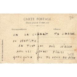 n°30688 - Carte Peinte à la Main - 1er Avril - Premier Avril ! douce occasion - Enfants sous parapluie