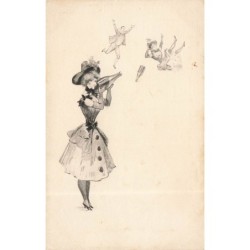 n°30691 - Femme tenant une...