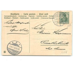 n°13928 - Carte Gaufrée - Fröhe Weihnachten - Fillette près d'un sapin