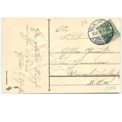 n°13938 - Carte Gaufrée - Prosit Neujahr - Fillette pilotant un avion