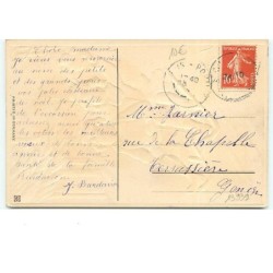 n°13939 - Carte Gaufrée - Bonne Année - Couple d'enfants sur une luge