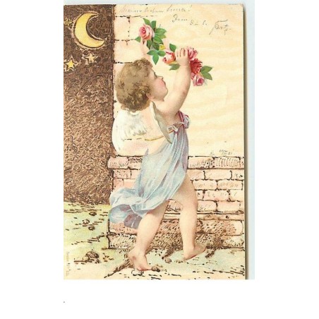 n°13948 - Carl Hirsch - Ange accrochant une guirlande de roses