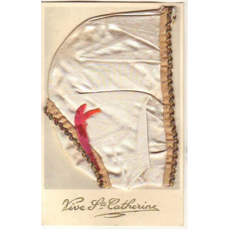 n°13956 - Vive Sainte Catherine - Bonnet en satin blanc