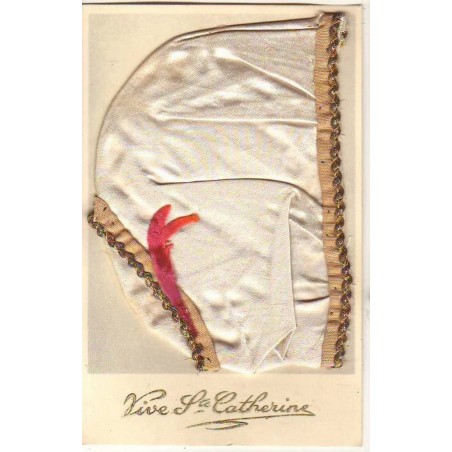 n°13956 - Vive Sainte Catherine - Bonnet en satin blanc