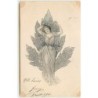 n°13963 - Art Nouveau - Jeune femme devant une plante