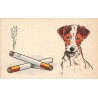 n°30703 - Chien Fox Terrier et Cigarettes allumées - éditeur MM Vienne 755