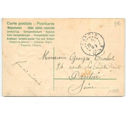 n°13979 - Carte Gaufrée - Clapsaddle - Joyeuses Pâques - Ange faisant la lecture à une poule, un coq et des poussins