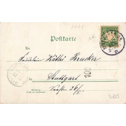 n°30725 - Fröhliche Weihnachten - Berger jouant de la corne, moutons et étoile de Bethléem