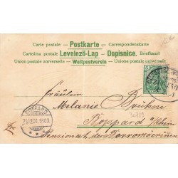n°30729 - Carte Gaufrée - Fröhliche Weihnachten - MSIB 12966 - Anges en prière, étoile et église sous la neige